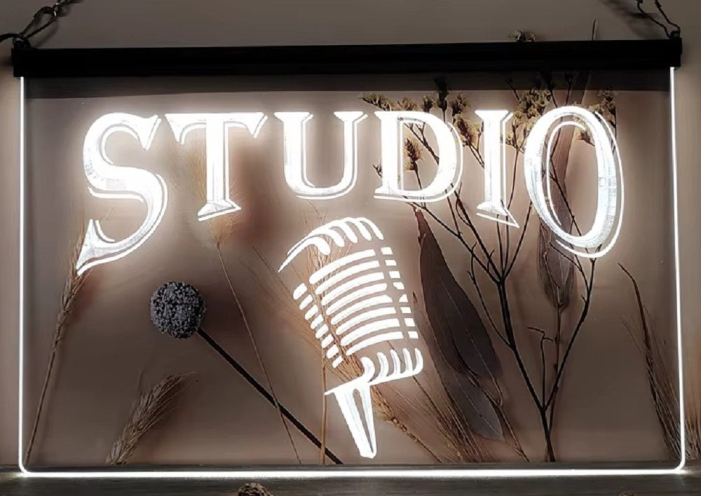 Studio Mic Led Neon Sign Home Studio Room Audio Studio Decor