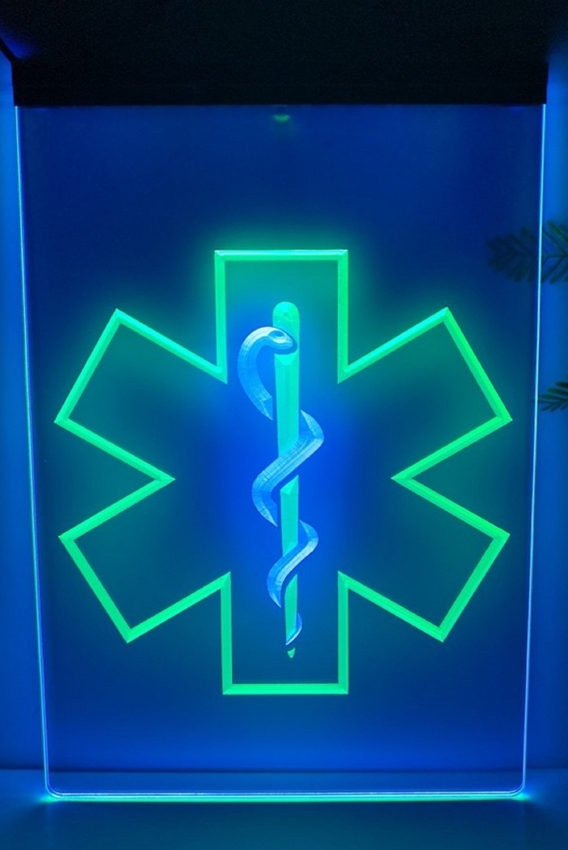 EMS Emergency Medical Services Led Neon Sign Dual Color Wall Or Desktop Decor