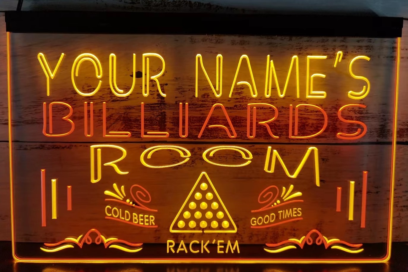 Custom Your Name Billiards Led Neon Sign Dual Color Wall Or Desktop Decor