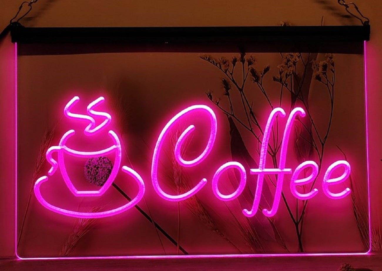 Coffee Coffee Cup Led Neon Sign Coffee Shop Home Kitchen Decor