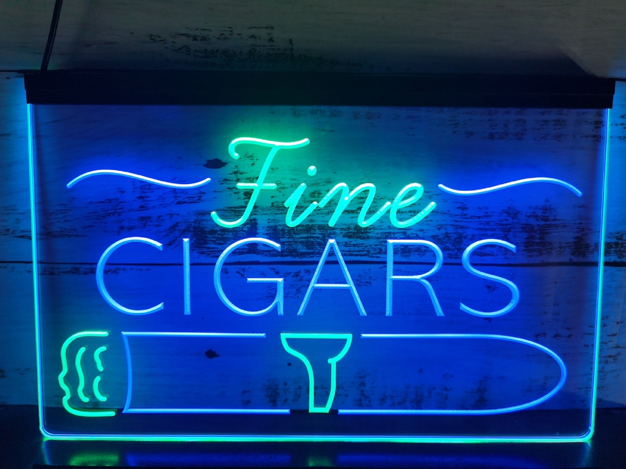 Fine Cigars Led Neon Sign Dual Color Cigar Lounge Smoke Shop Decor
