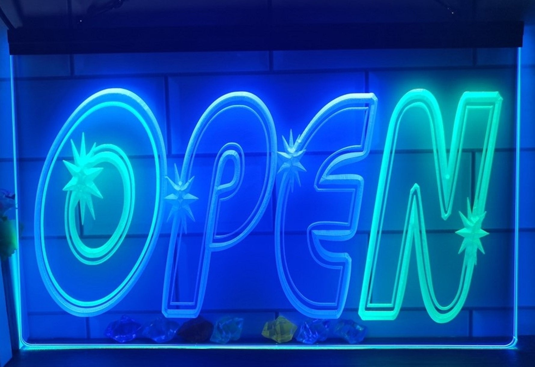 Open Led Neon Sign Dual Color Store Shop Coffee Shop Restaurant Decor