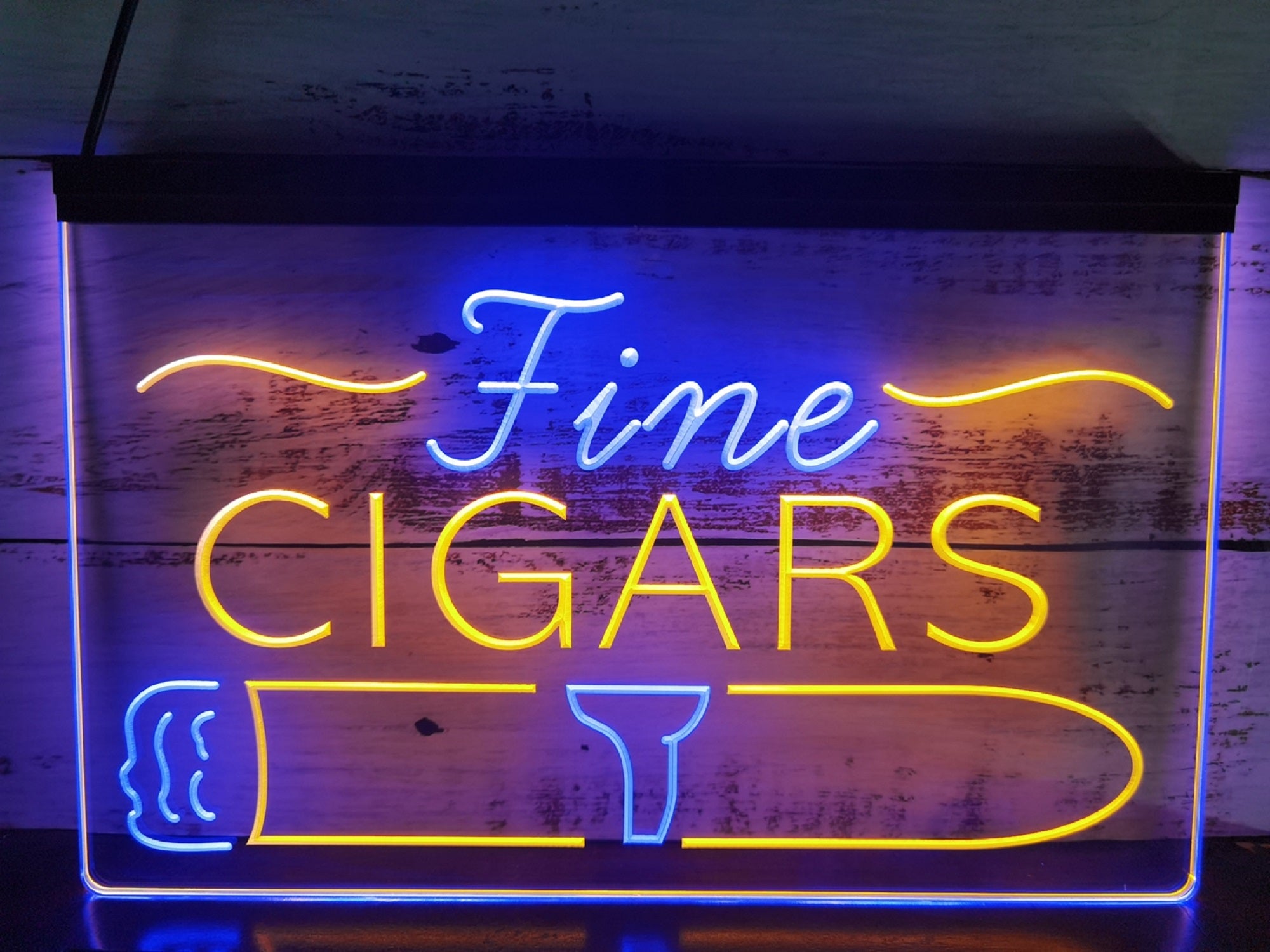 Fine Cigars Led Neon Sign Dual Color Cigar Lounge Smoke Shop Decor