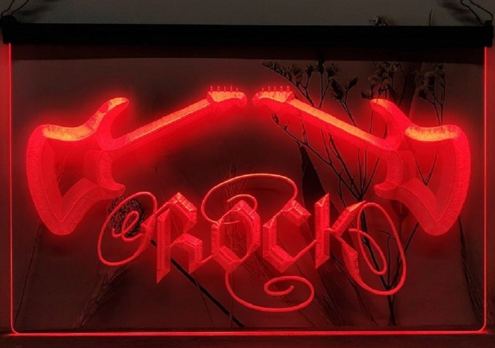 Guitars Rock Led Neon Sign Home Music Room Studio Guitar Shop Decor