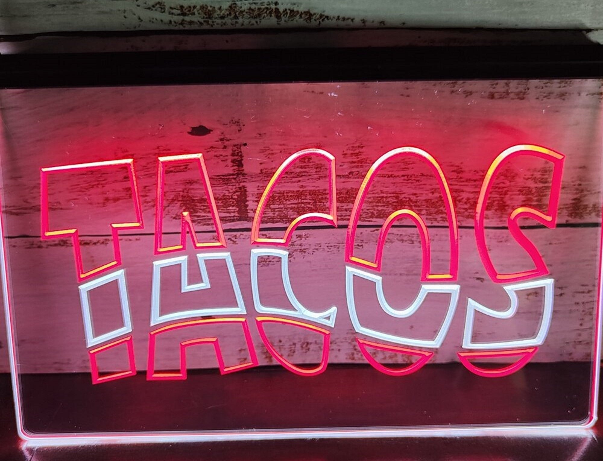 Tacos Led Neon Sign Dual Color Mexican Restaurant Wall Or Desktop Decor