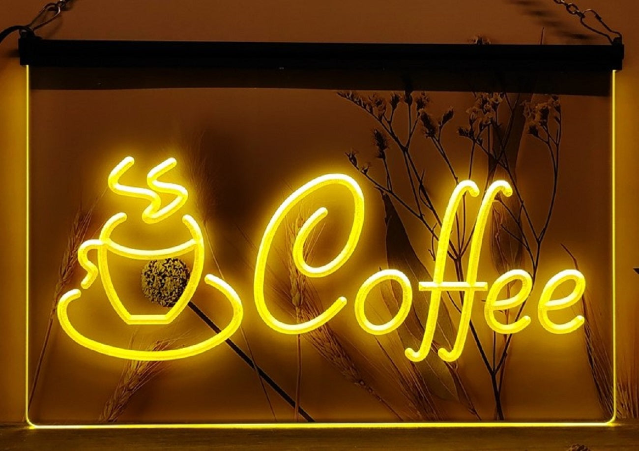 Coffee Coffee Cup Led Neon Sign Coffee Shop Home Kitchen Decor