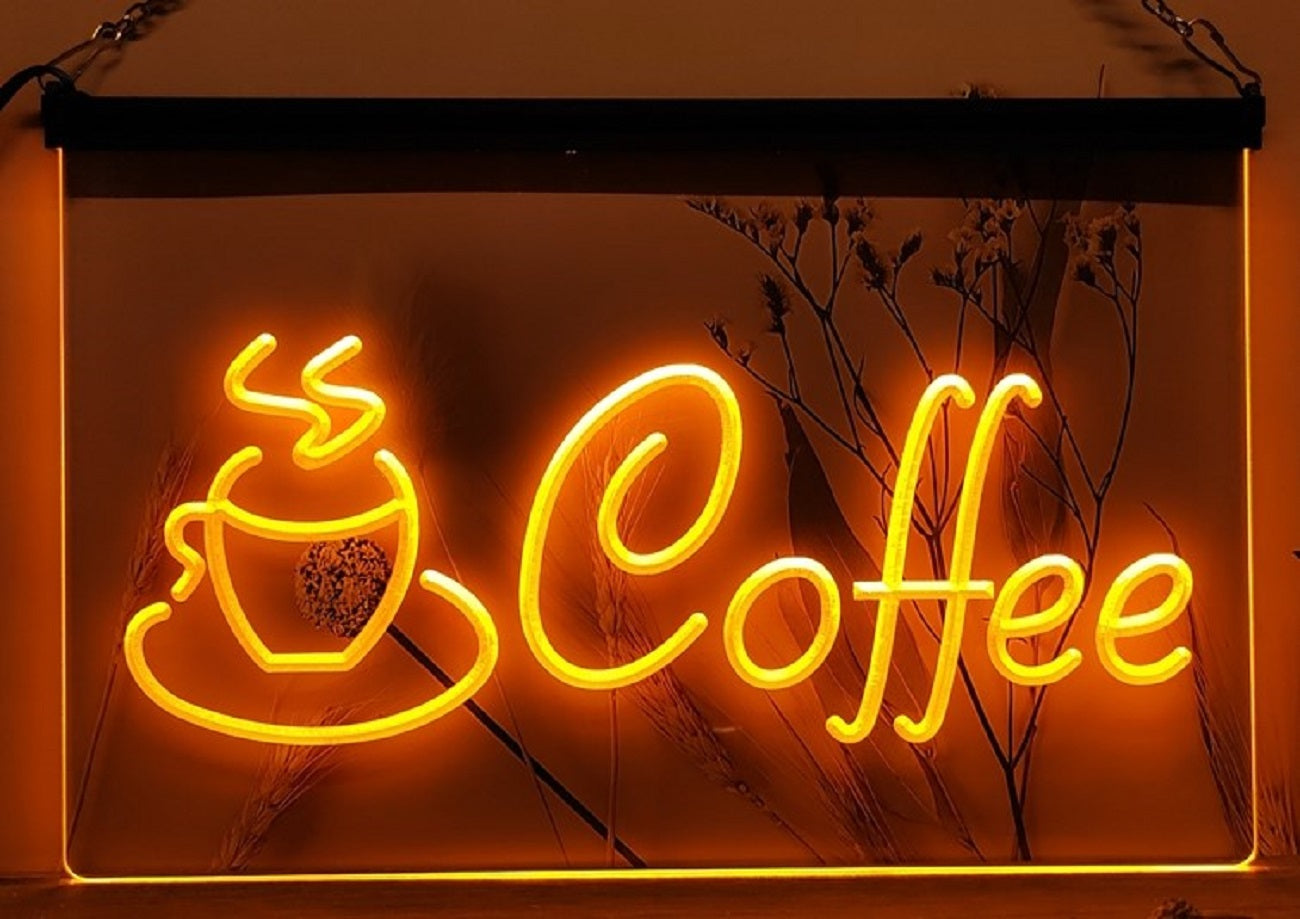 Coffee Coffee Cup Led Neon Sign Coffee Shop Home Kitchen Decor