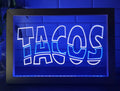 Tacos Led Neon Sign Framed Mexican Restaurant Wall Or Desktop Decor