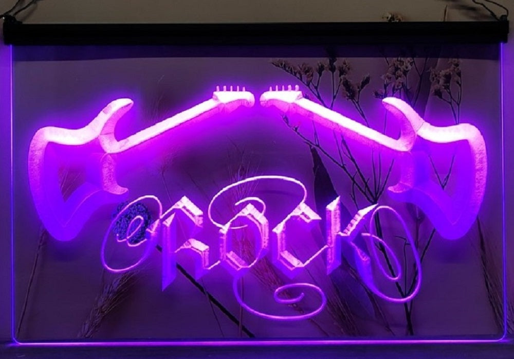 Guitars Rock Led Neon Sign Home Music Room Studio Guitar Shop Decor