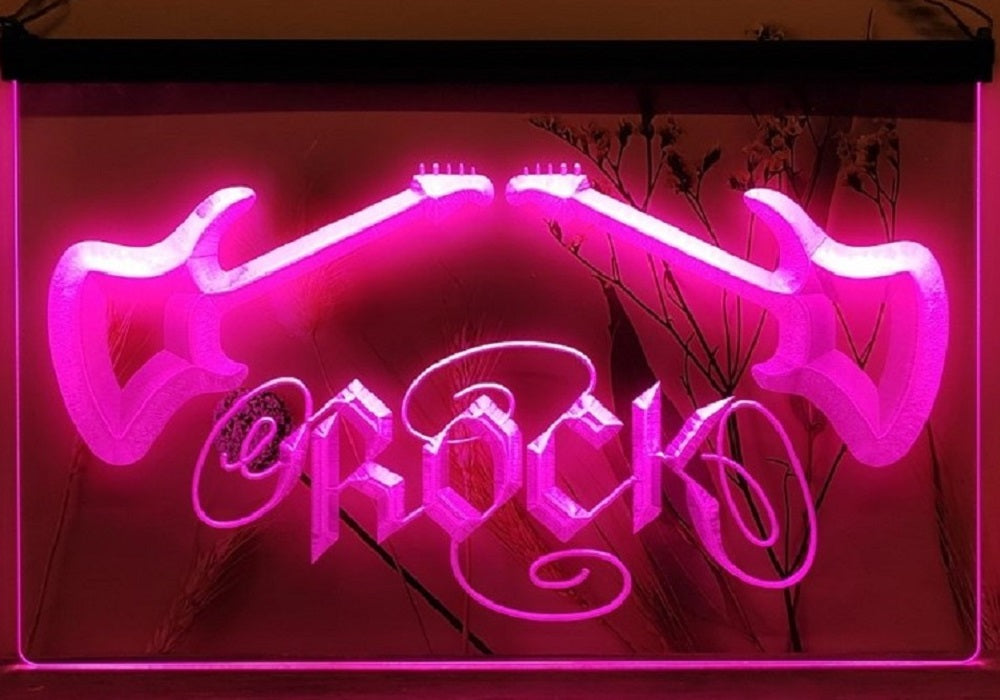 Guitars Rock Led Neon Sign Home Music Room Studio Guitar Shop Decor