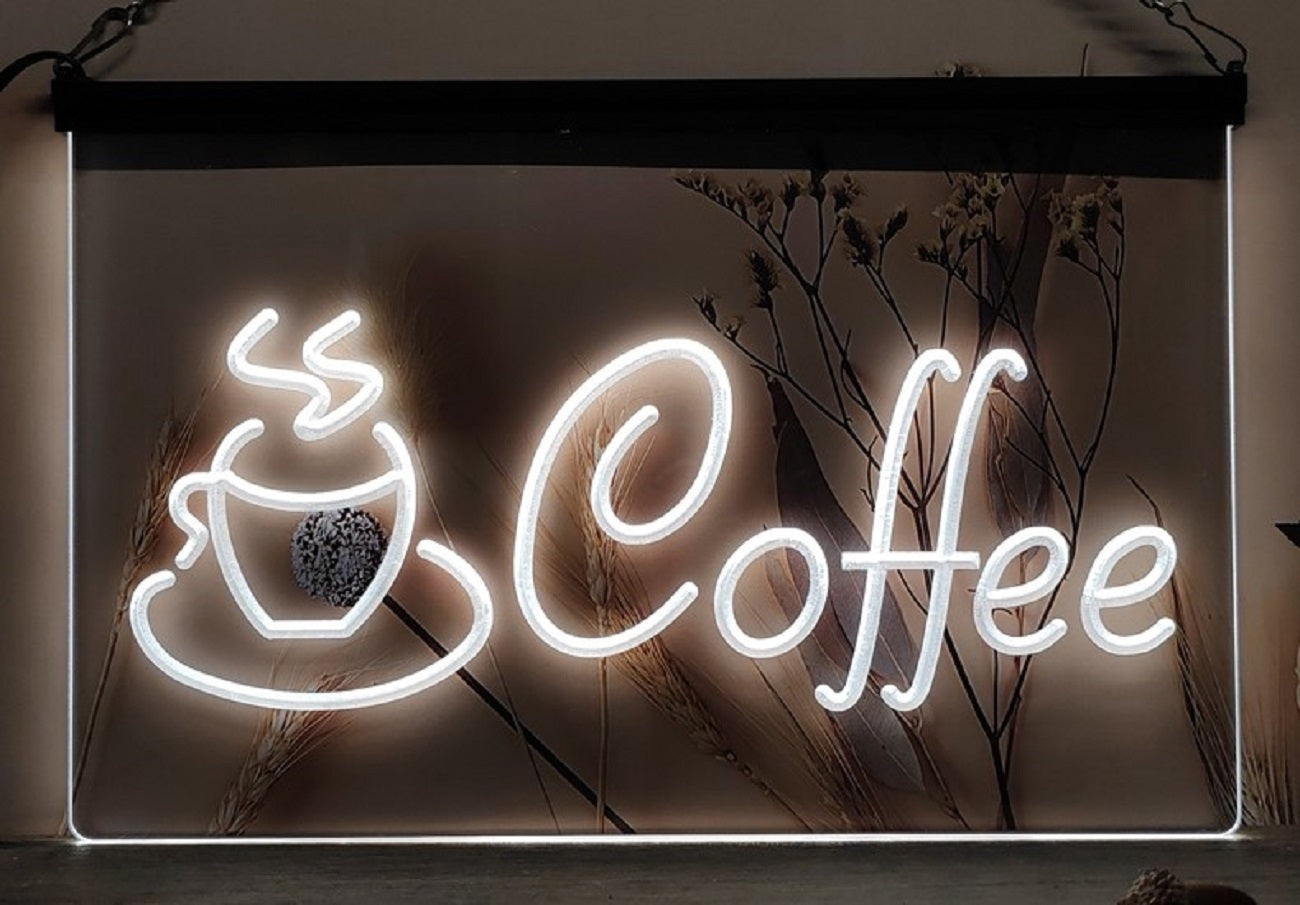 Coffee Coffee Cup Led Neon Sign Coffee Shop Home Kitchen Decor