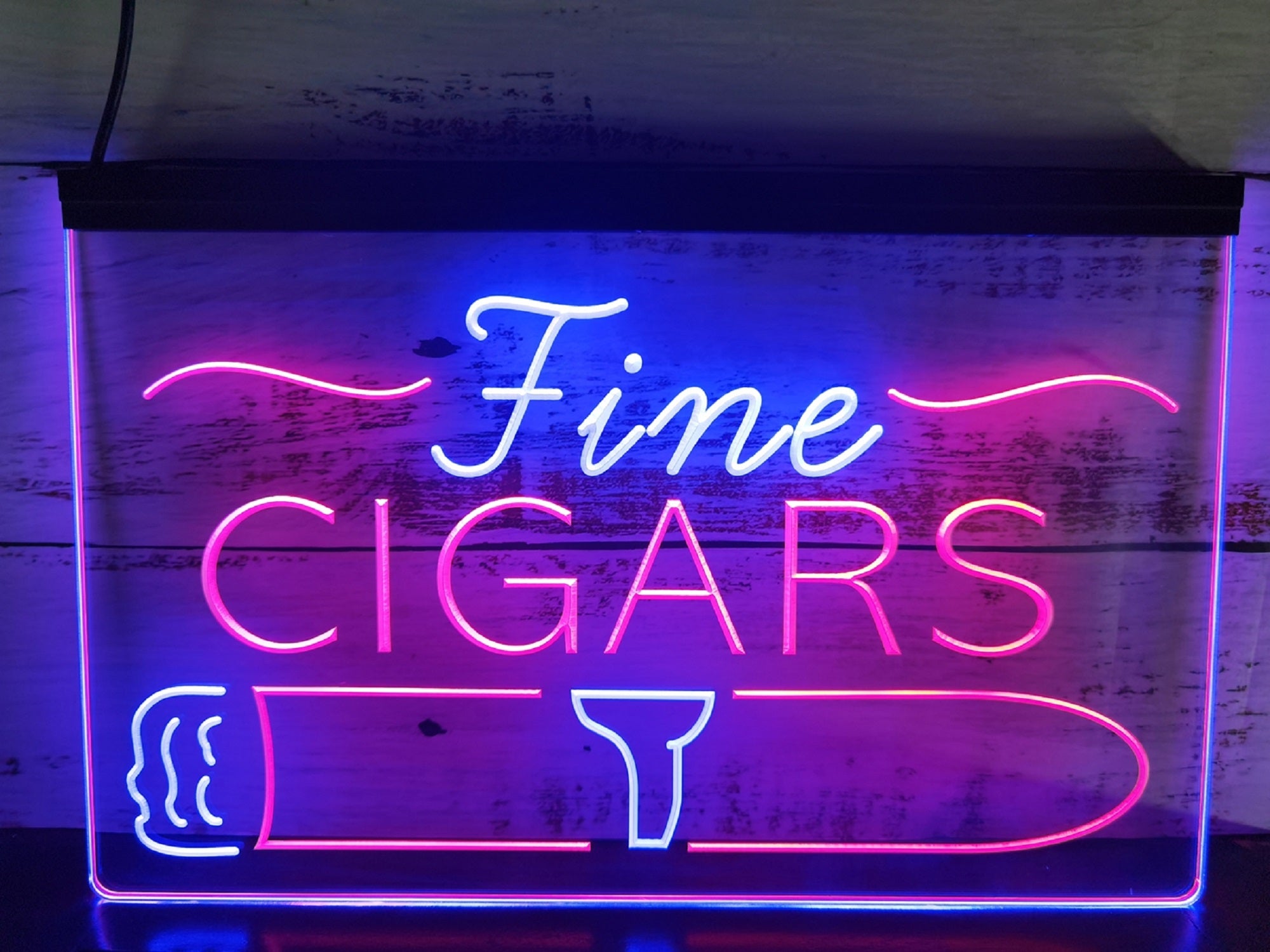 Fine Cigars Led Neon Sign Dual Color Cigar Lounge Smoke Shop Decor