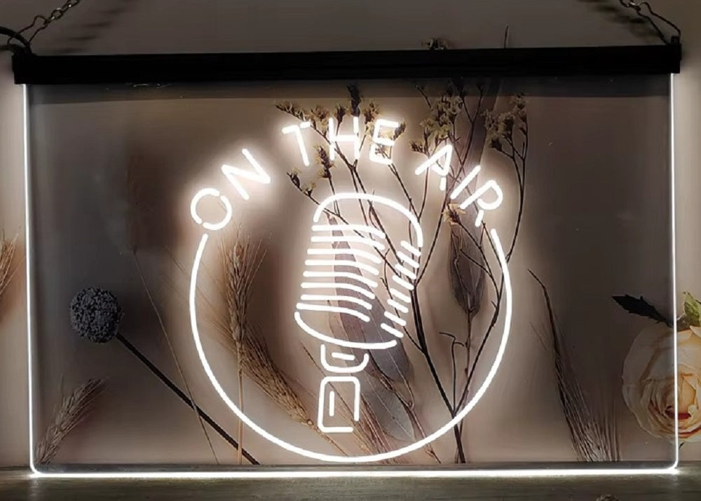 On The Air Mic Led Neon Sign Home Studio Room Audio Radio Studio Decor