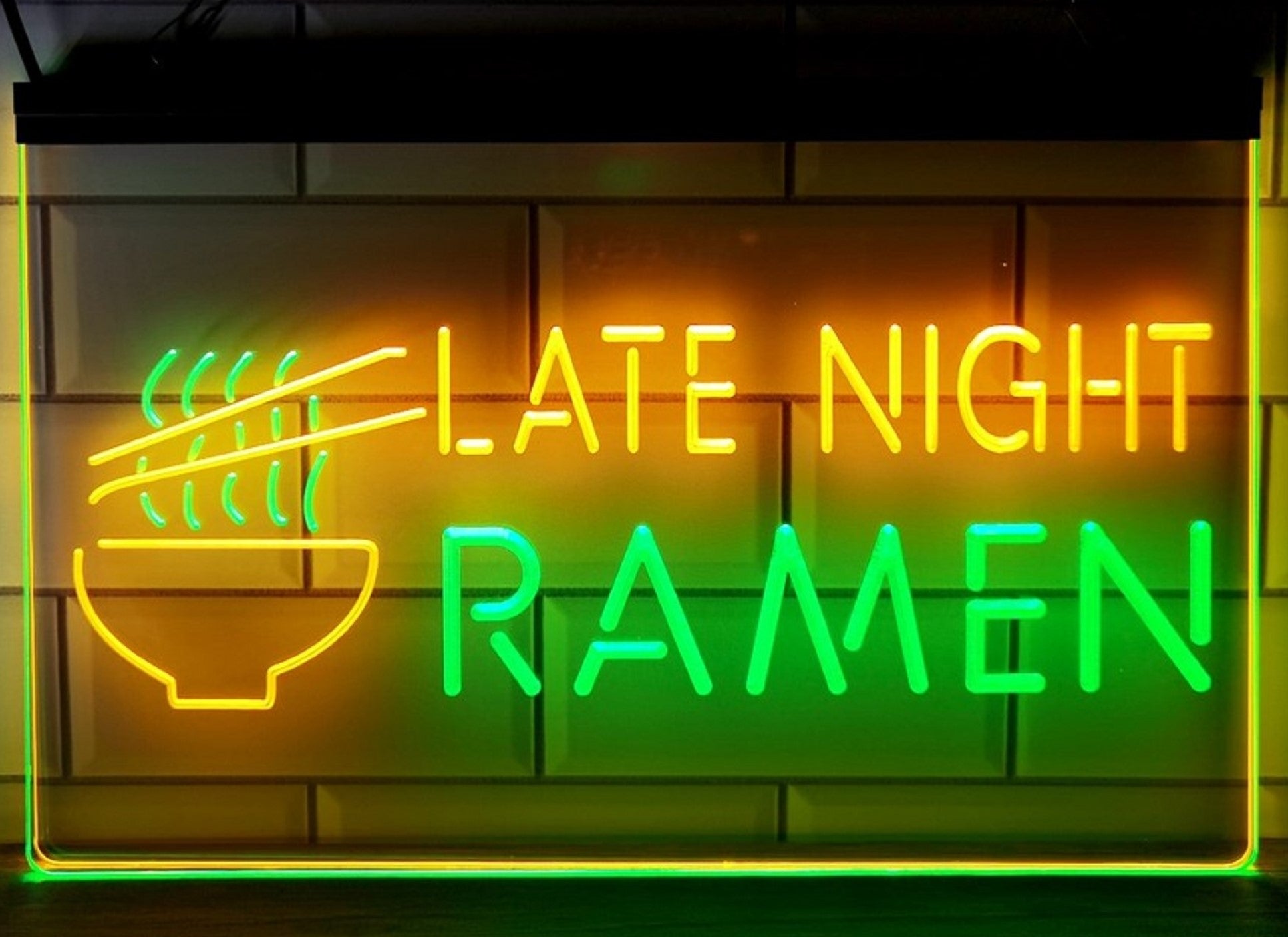 Ramen Late Night Led Neon Sign Dual Color Home Kitchen Japanese Restaurant Decor