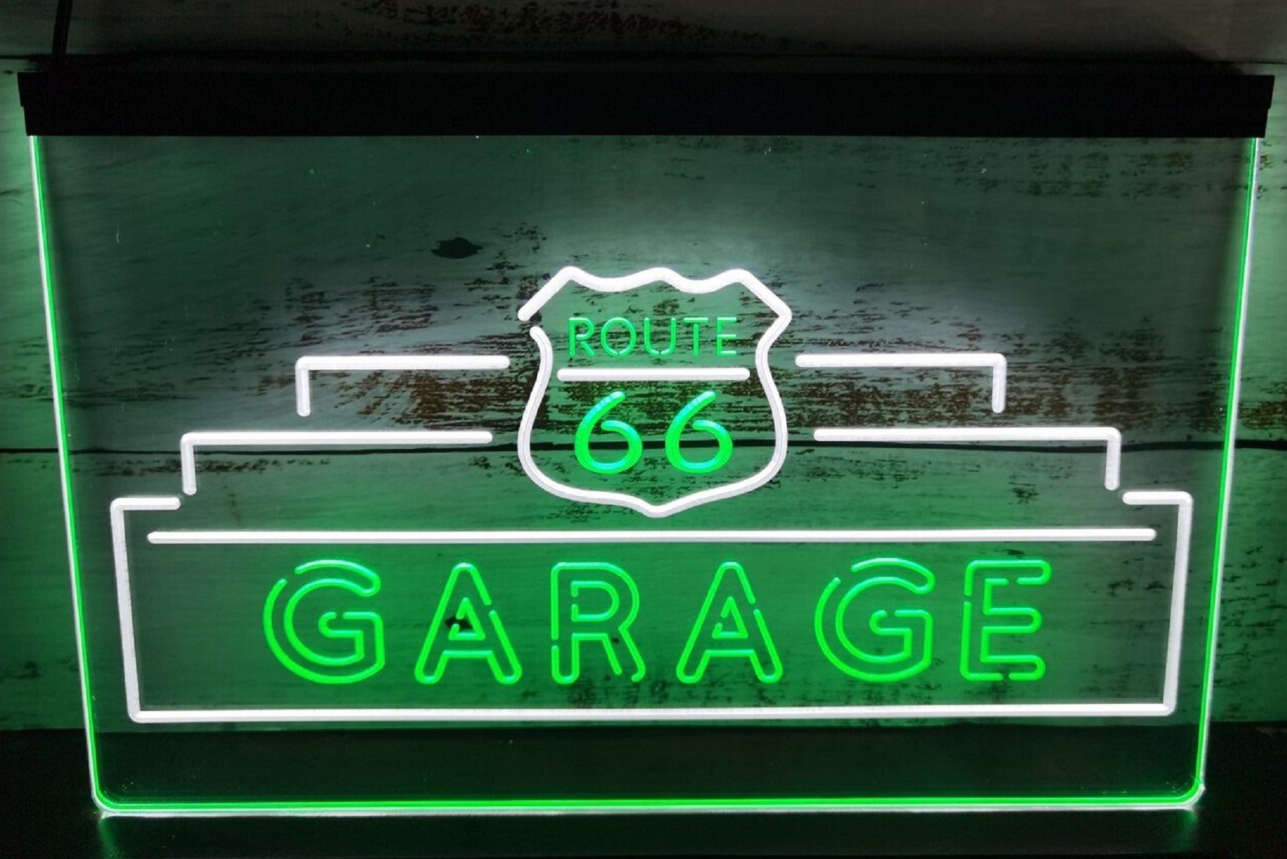 Route 66 Garage Led Neon Sign Dual Color Wall Hanging Desktop Decor