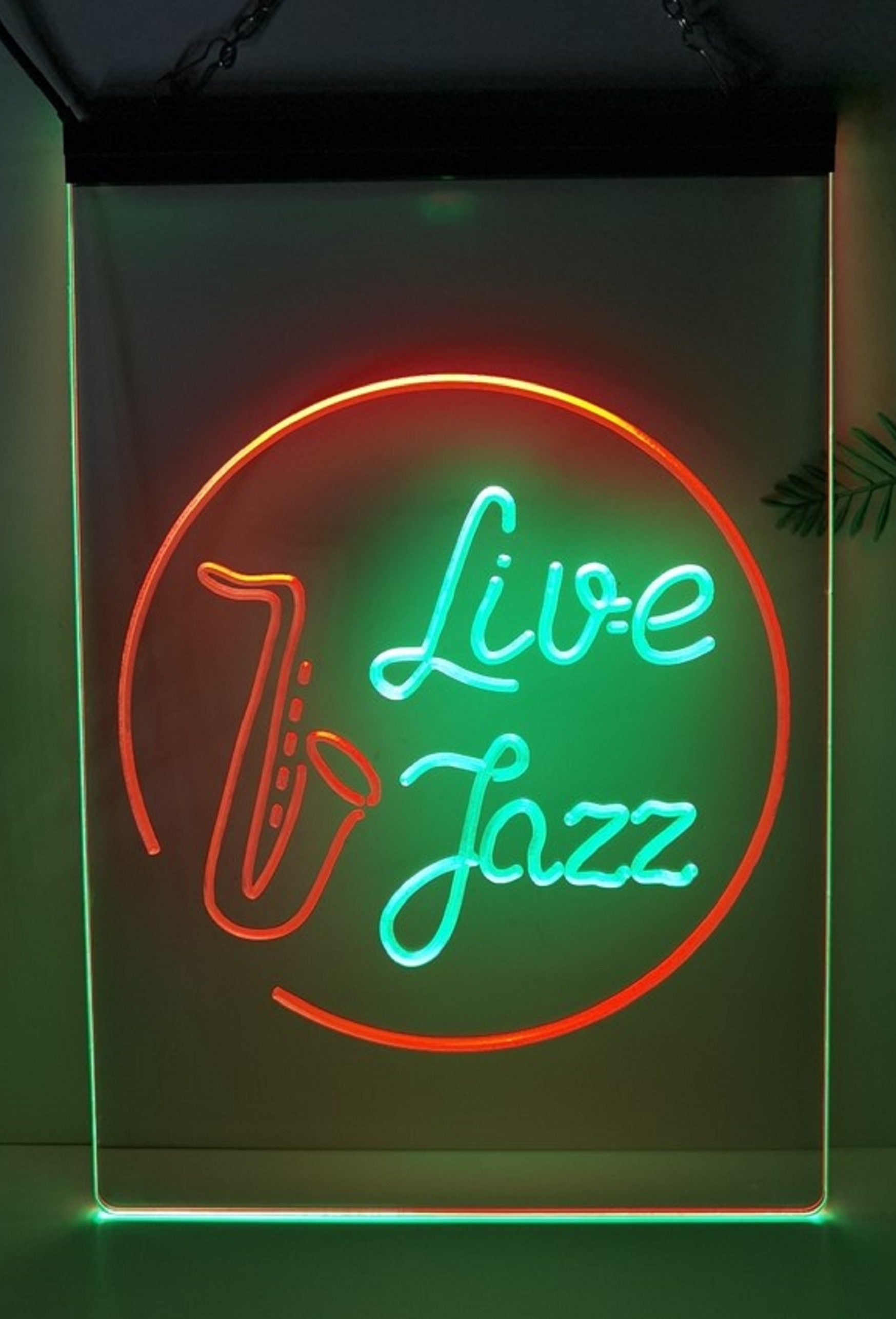 Live Jazz Led Neon Sign Dual Color Home Music Room Studio Music Shop Decor