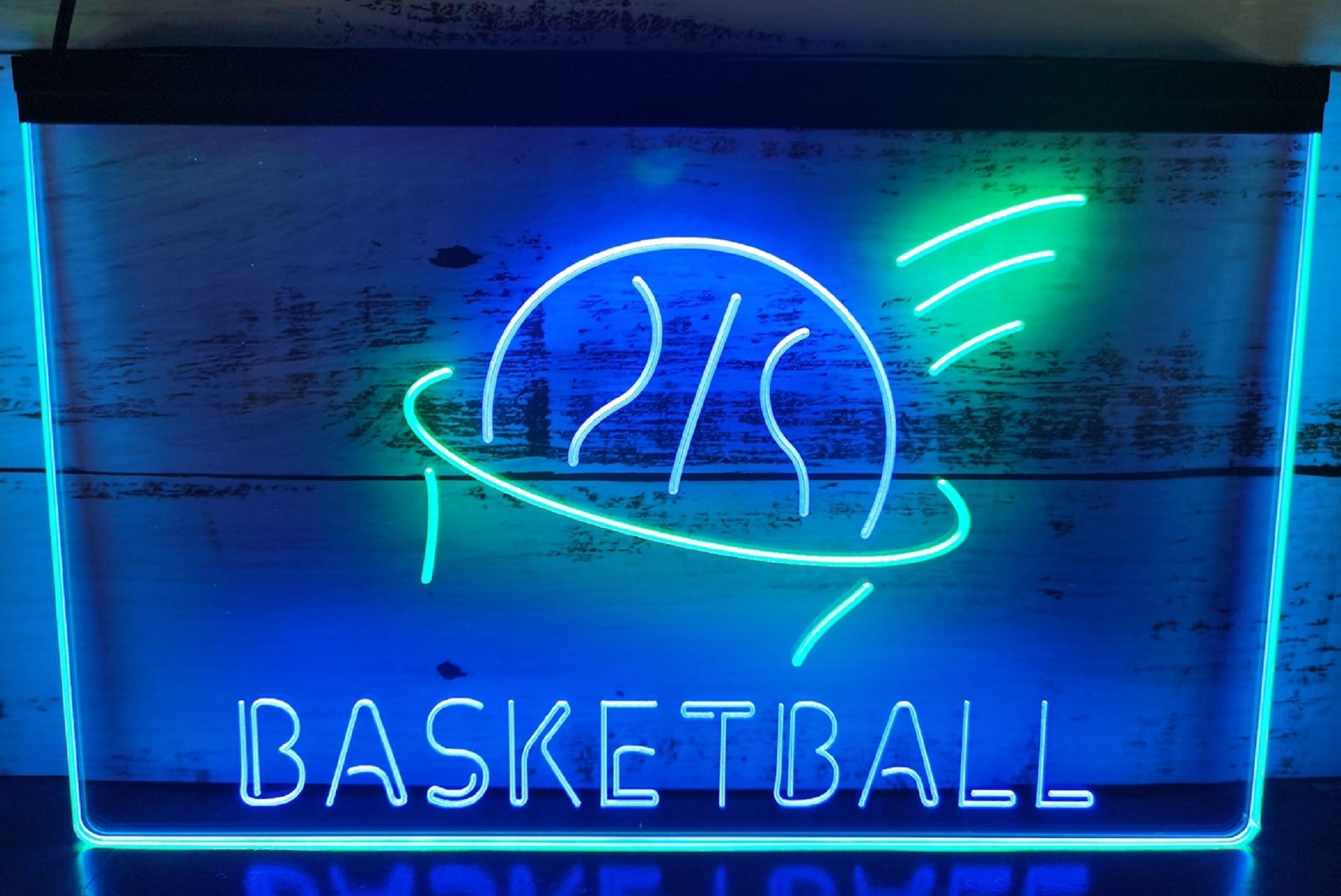 Basketball Led Neon Sign Dual Color Home Gym Sport Club Wall Or Desktop Decor