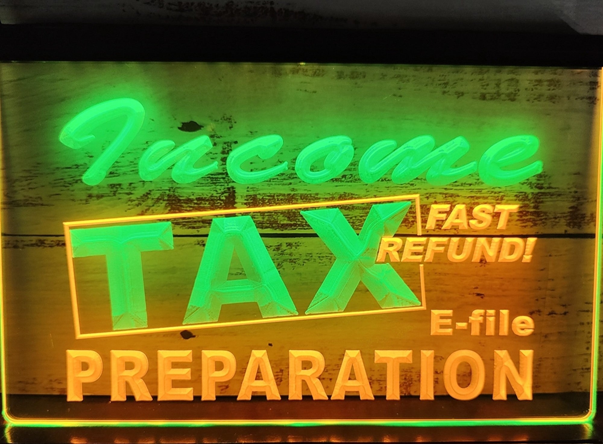 Income Tax Preparation Led Neon Sign Dual Color Accountant Income Tax Service Office Decor