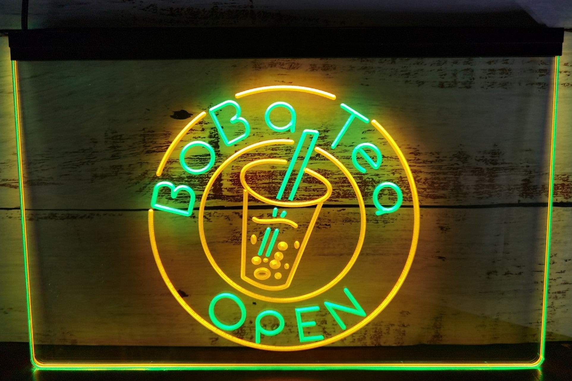 Boba Tea Open Led Neon Sign Dual Color Bubble Tea Shop Coffee Shop Decor