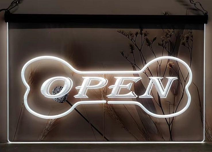 Pet Shop Open Led Neon Sign Dog Grooming Pet Shop Decor
