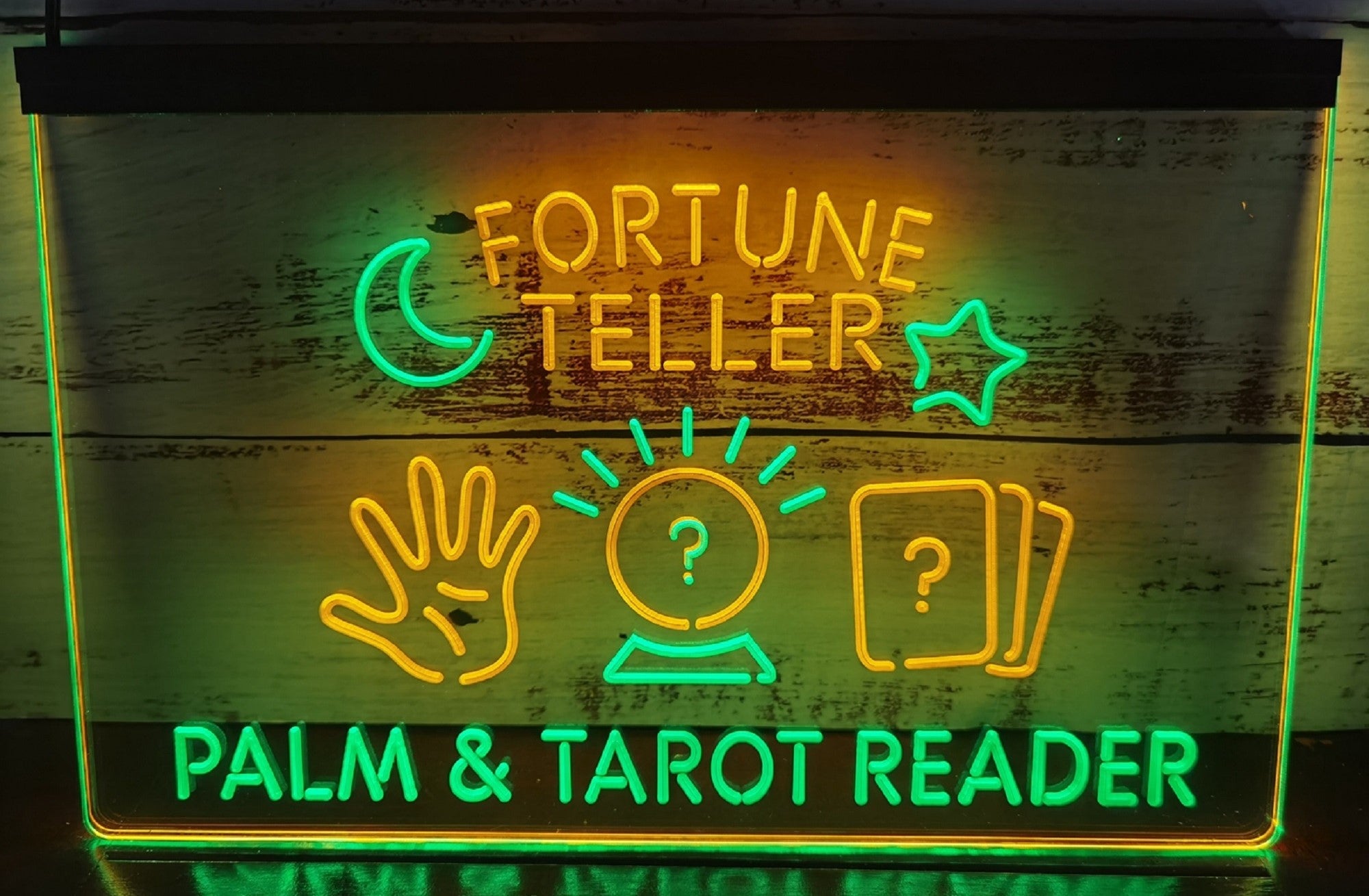 Fortune Teller Led Neon Sign Dual Color Psychic Healing Tarot Shop Decor Wall Hanging OR Desktop