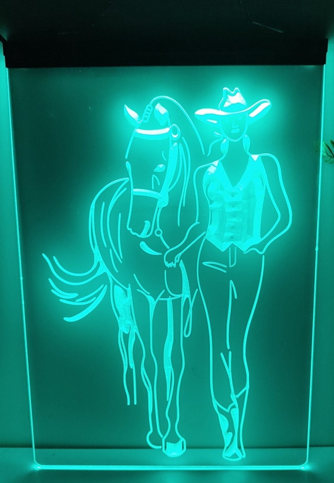 Cowgirl Led Neon Sign Western Cowgirl Room Wall Or Desktop Decor