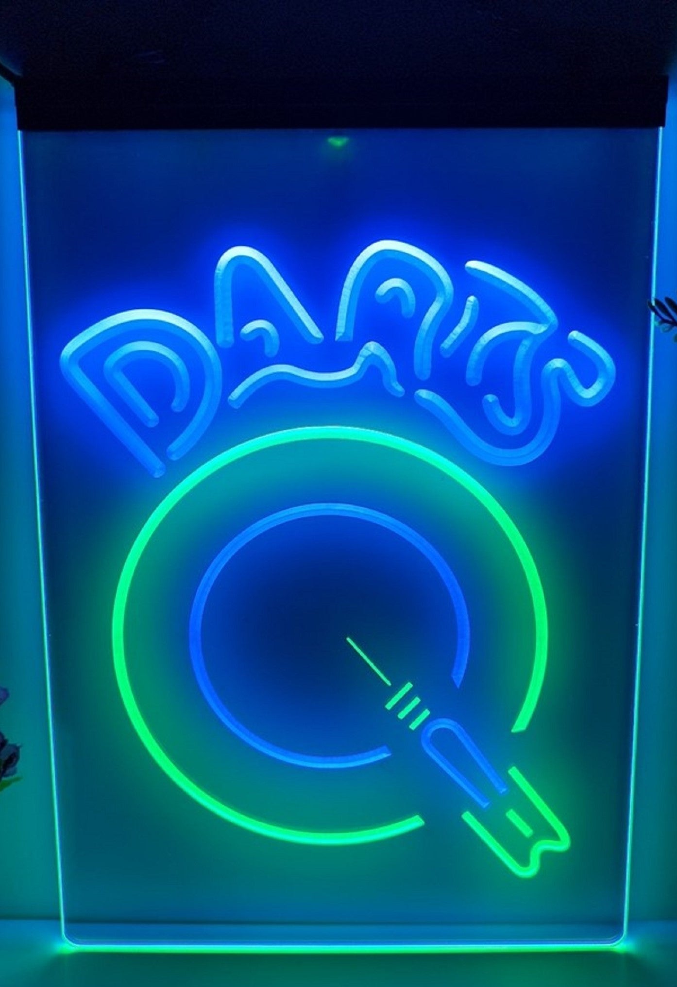 Darts Led Neon Sign Dual Color Darts Arcade Shop Game Room Decor