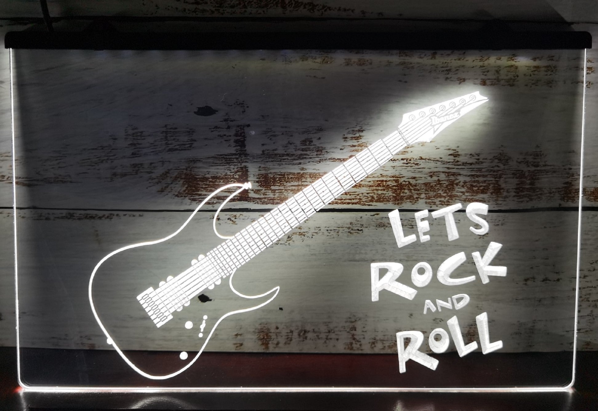 Lets Rock And Roll Guitar Led Neon Sign Home Music Room Studio Music Shop Decor