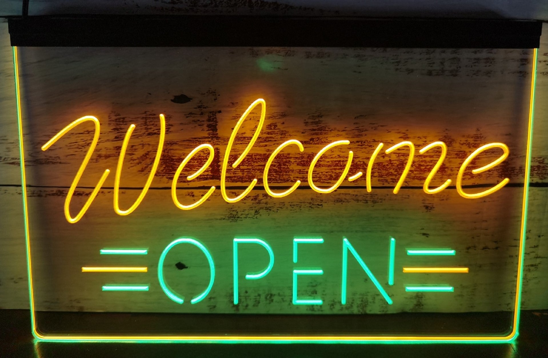 Welcome Open Led Neon Sign Dual Color Store Shop Coffee Shop Restaurant Decor